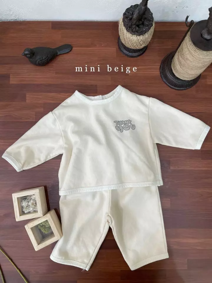 The Beige - Korean Baby Fashion - #babygirlfashion - Thank You Top Bottom Set - 3