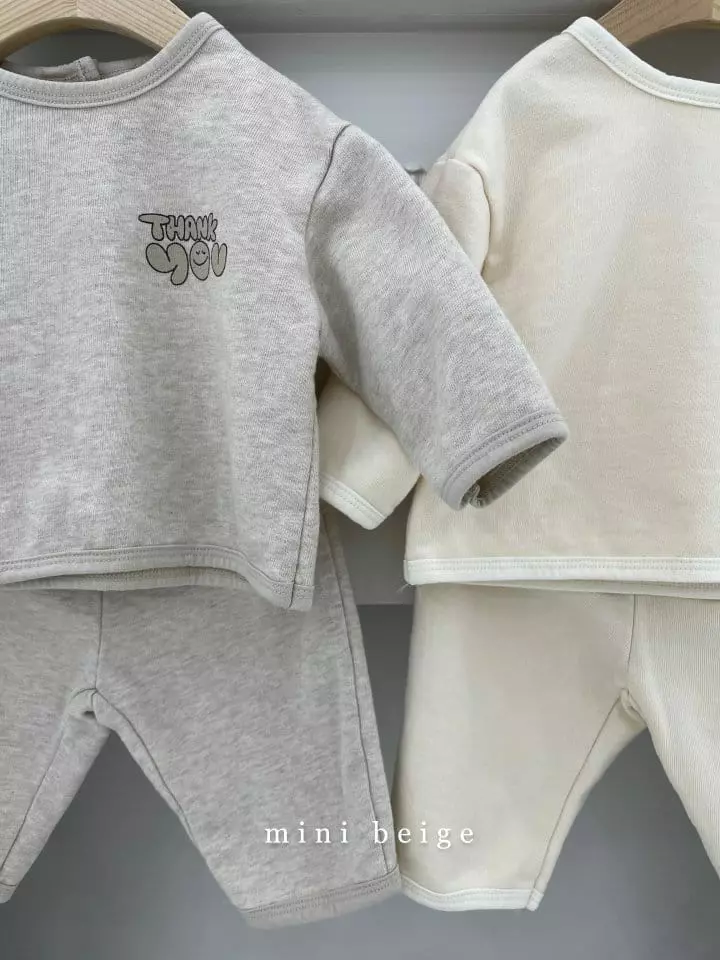 The Beige - Korean Baby Fashion - #babyoninstagram - Thank You Top Bottom Set - 5