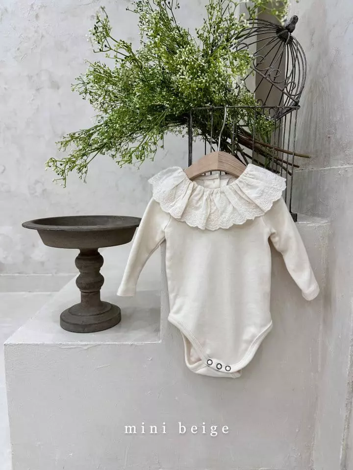 The Beige - Korean Baby Fashion - #onlinebabyboutique - Frill Sticky Bodysuit - 2