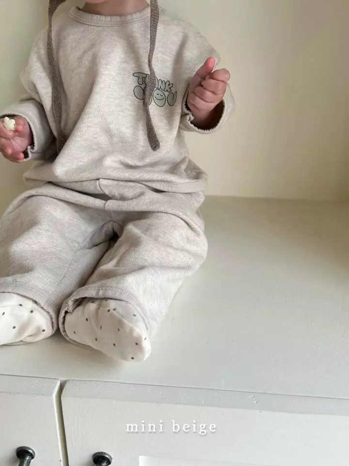 The Beige - Korean Baby Fashion - #onlinebabyshop - Thank You Top Bottom Set - 11