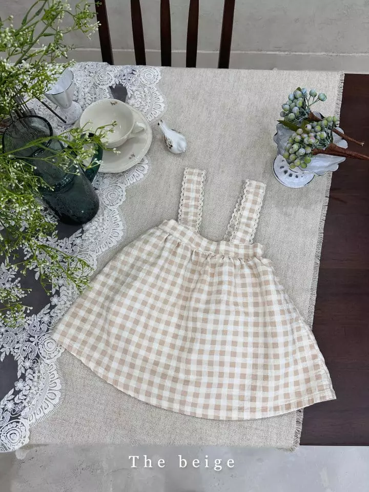 The Beige - Korean Children Fashion - #childofig - Lace Dungarees Skirt - 6