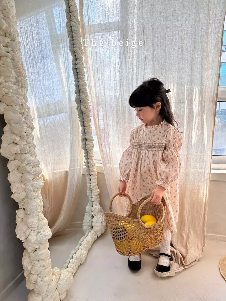 The Beige - Korean Children Fashion - #magicofchildhood - Flower Smocked One-piece - 8