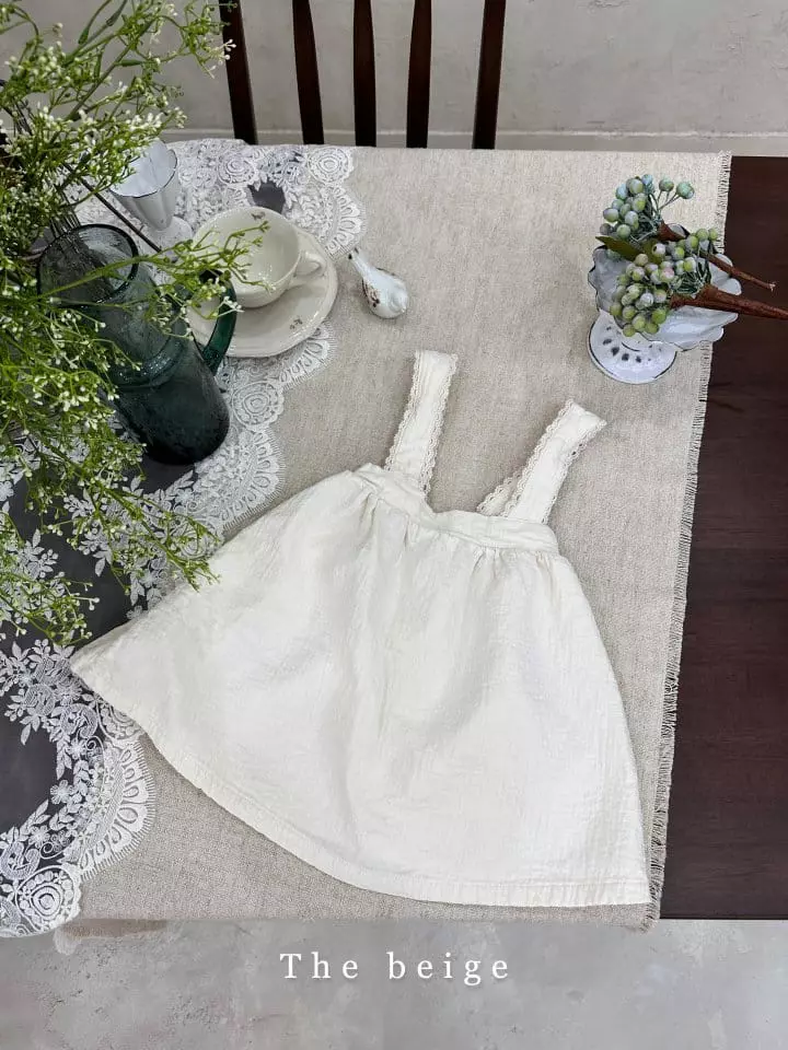The Beige - Korean Children Fashion - #magicofchildhood - Lace Dungarees Skirt - 4