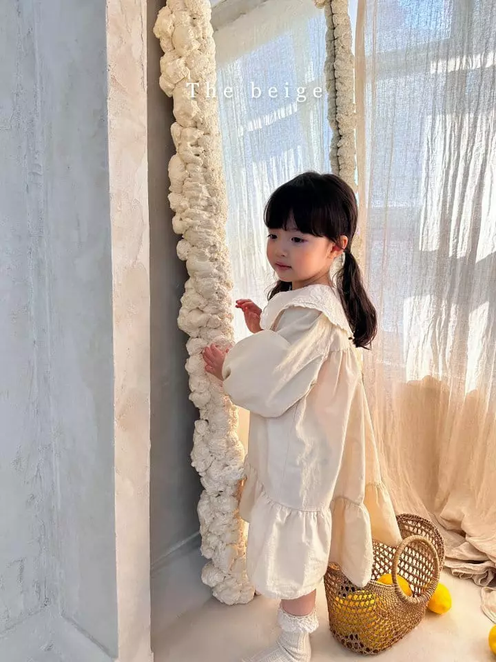 The Beige - Korean Children Fashion - #minifashionista - Lace Collar One-piece - 8