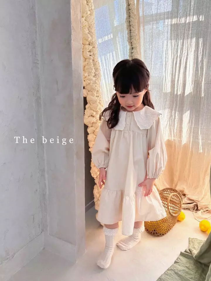 The Beige - Korean Children Fashion - #prettylittlegirls - Lace Collar One-piece - 9