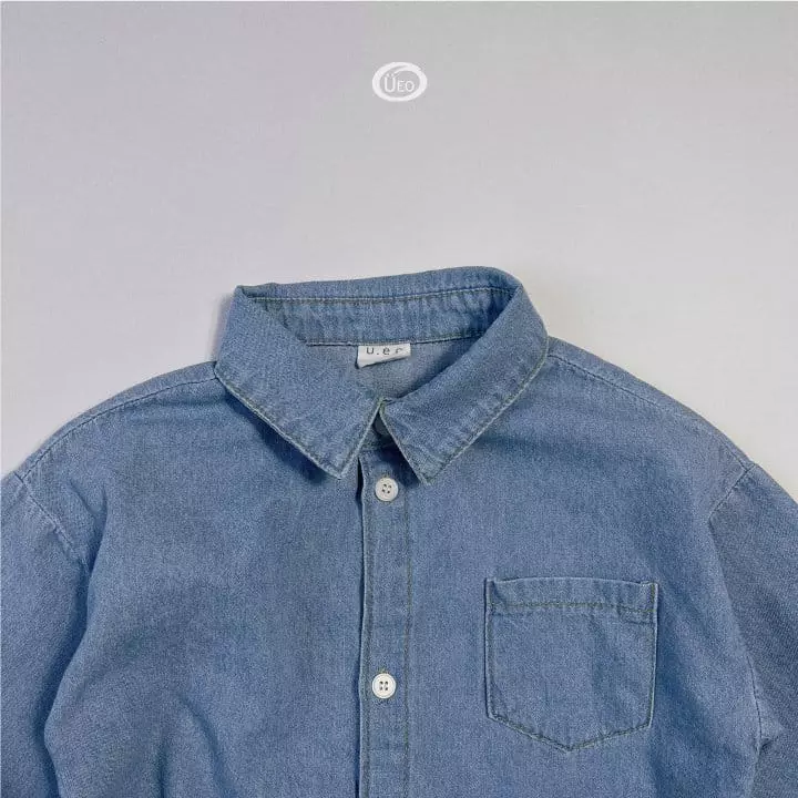 U Eo - Korean Children Fashion - #kidsstore - Dandy Denim Shirt - 2