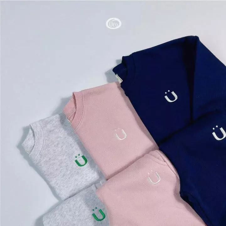 U Eo - Korean Children Fashion - #magicofchildhood - Smile Embrodiery Top Bottom Set - 6
