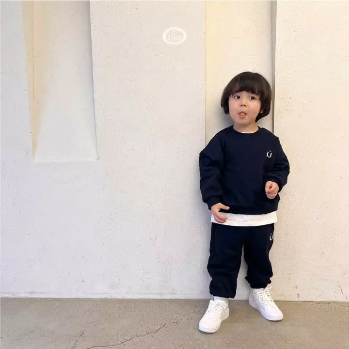 U Eo - Korean Children Fashion - #prettylittlegirls - Smile Embrodiery Top Bottom Set - 8