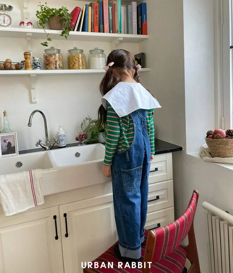 Urban Rabbit - Korean Children Fashion - #prettylittlegirls - Denim Overalls - 5