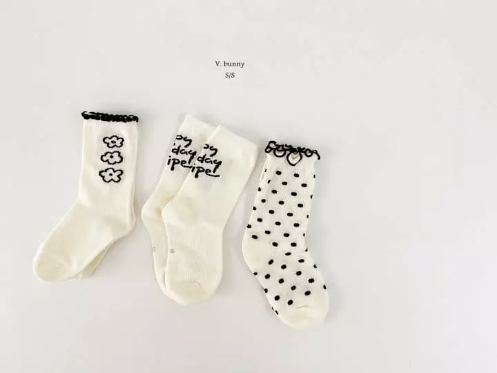 V Bunny - Korean Children Fashion - #childofig - Dot Socks Set - 11
