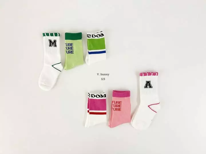 V Bunny - Korean Children Fashion - #childrensboutique - MI Socks Set - 9