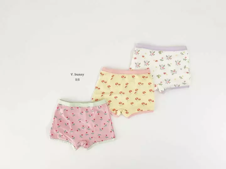 V Bunny - Korean Children Fashion - #designkidswear - Flower Underwear Set - 9