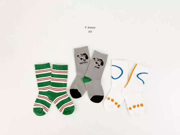 V Bunny - Korean Children Fashion - #designkidswear - Dono Socks Set - 9