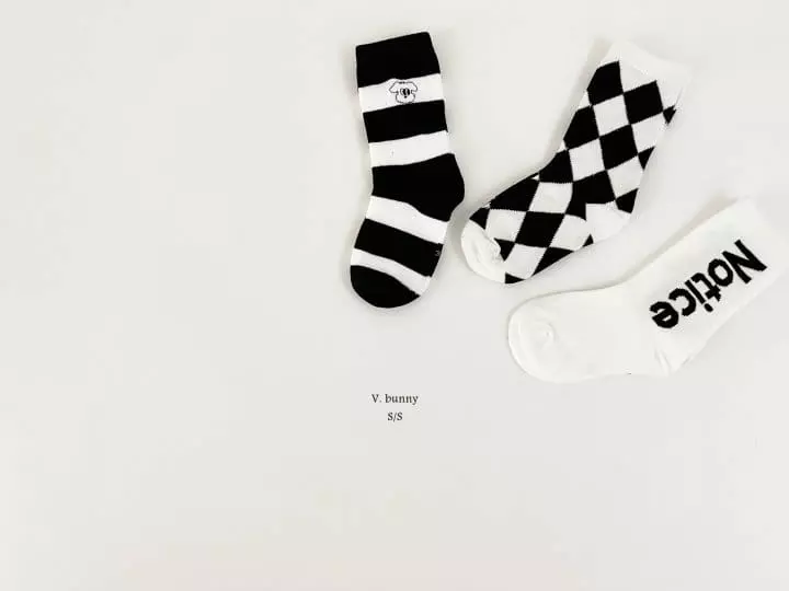 V Bunny - Korean Children Fashion - #discoveringself - Notty Socks Set - 9
