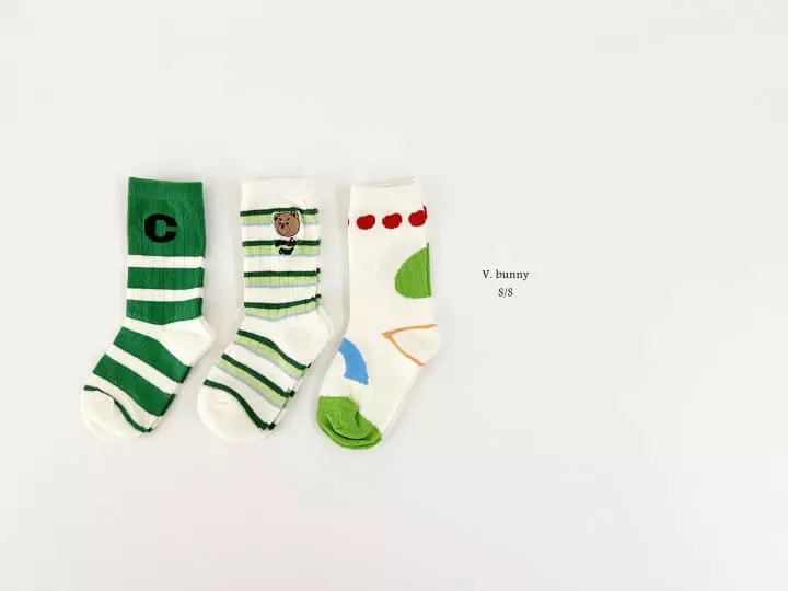 V Bunny - Korean Children Fashion - #fashionkids - Danssi Socks Set - 5