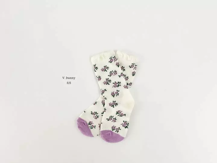 V Bunny - Korean Children Fashion - #kidsshorts - Flower Socks Set - 5