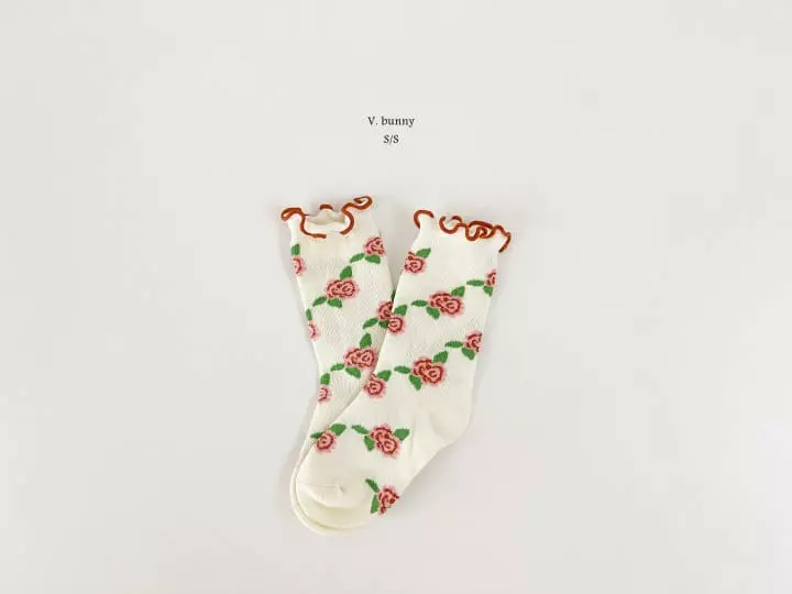 V Bunny - Korean Children Fashion - #fashionkids - Rose Socks Set - 4