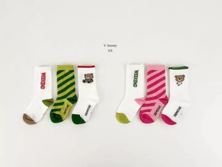 V Bunny - Korean Children Fashion - #kidsshorts - Weekend Socks Set