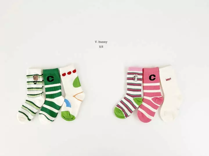 V Bunny - Korean Children Fashion - #littlefashionista - Danssi Socks Set - 10