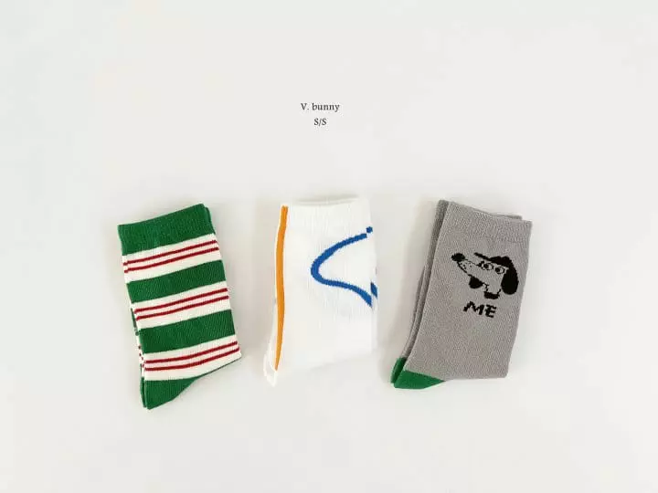 V Bunny - Korean Children Fashion - #littlefashionista - Dono Socks Set - 2