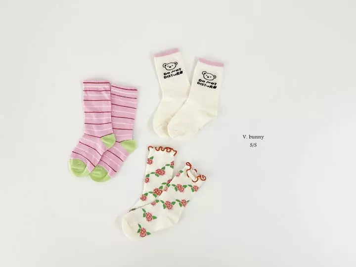 V Bunny - Korean Children Fashion - #magicofchildhood - Rose Socks Set - 9