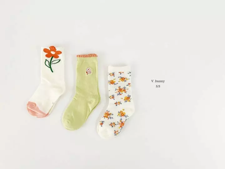 V Bunny - Korean Children Fashion - #minifashionista - Spring Socks Set - 9