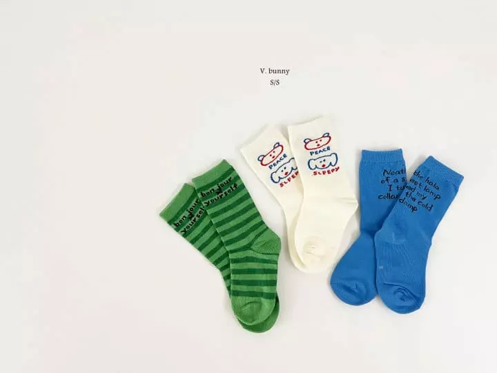 V Bunny - Korean Children Fashion - #prettylittlegirls - Sleepy Socks Set - 7