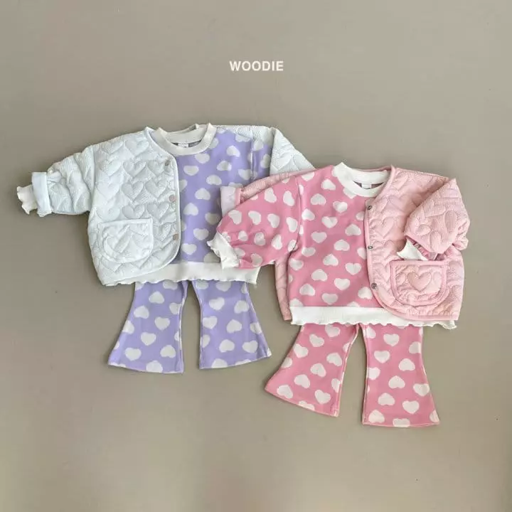 Woodie - Korean Baby Fashion - #babyboutique - Heart Top Bottom Set - 7