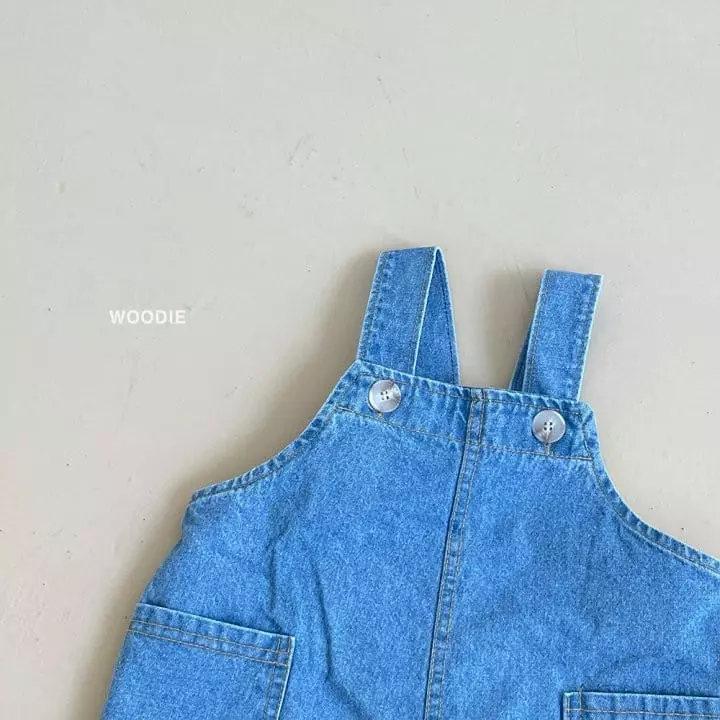 Woodie - Korean Baby Fashion - #babylifestyle - Denim Dungarees Pants