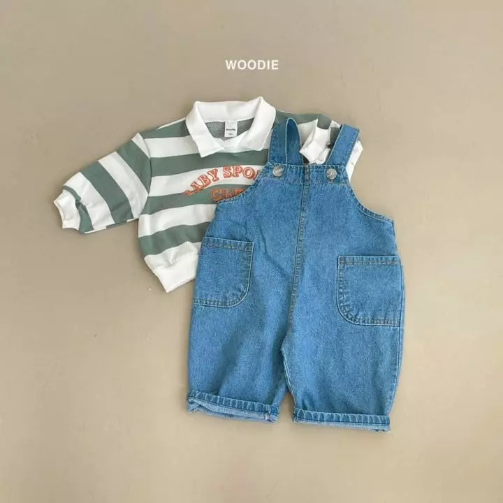 Woodie - Korean Baby Fashion - #babyootd - Denim Dungarees Pants - 4