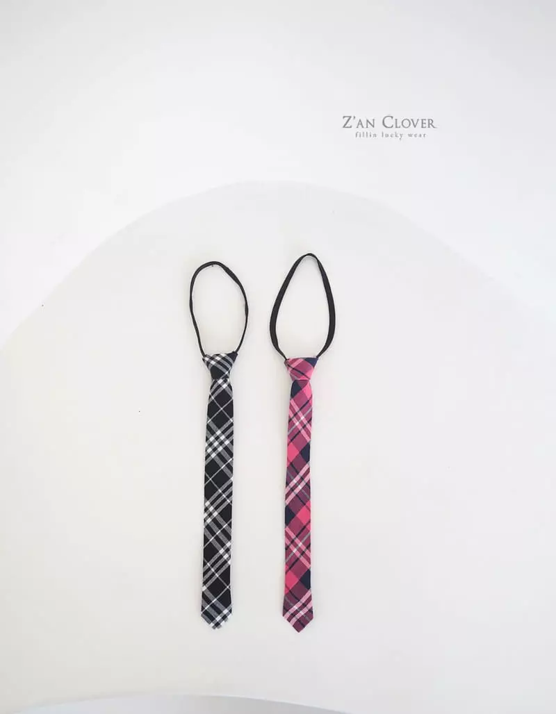 Zan Clover - Korean Children Fashion - #childrensboutique - Check Neck Tie - 2