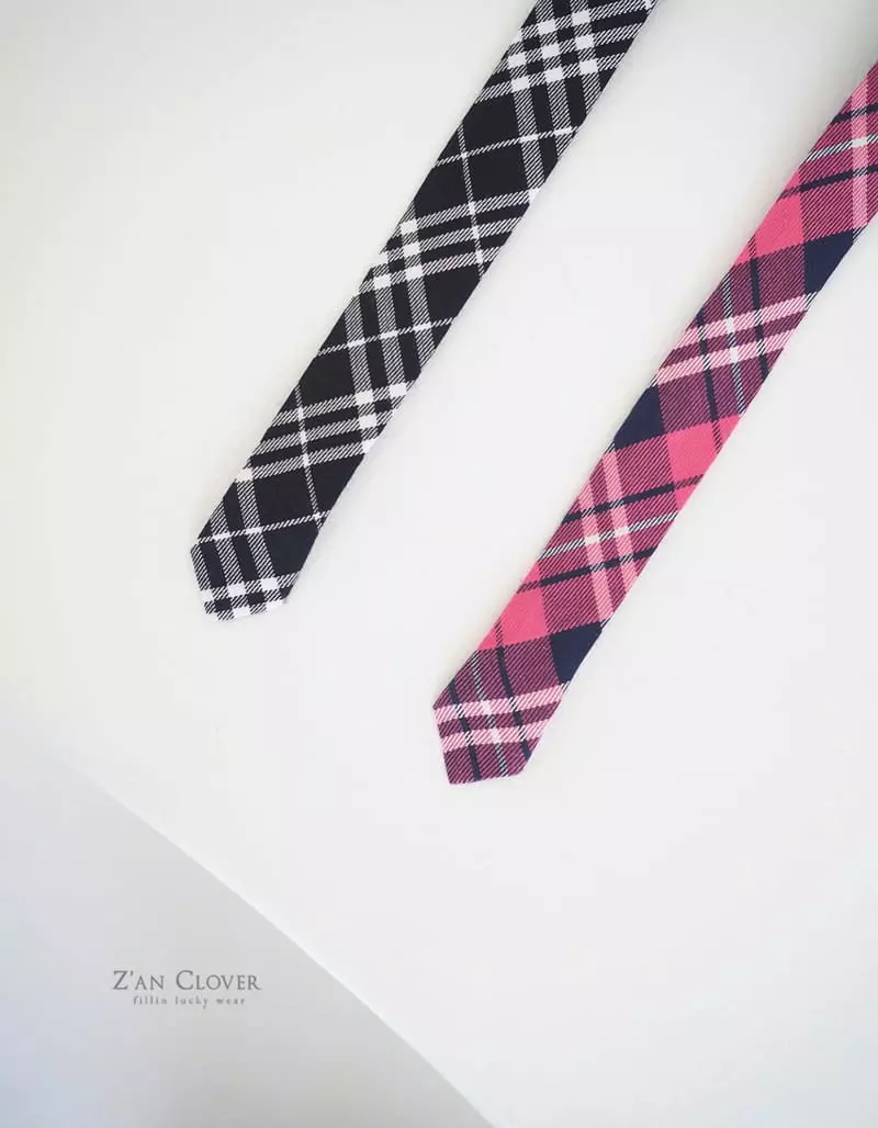 Zan Clover - Korean Children Fashion - #fashionkids - Check Neck Tie - 5