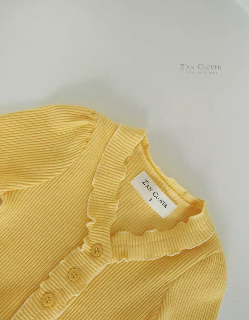 Zan Clover - Korean Children Fashion - #kidsstore - Spring Frill Cardigan - 5