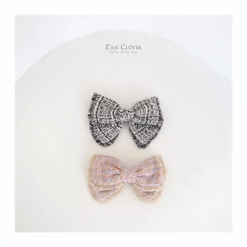 Zan Clover - Korean Children Fashion - #kidsstore - Twid Ribbon Hairpin