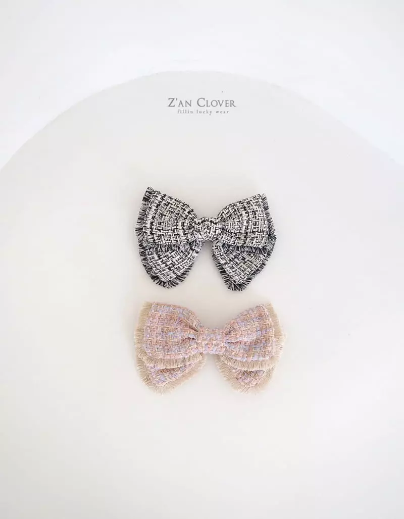 Zan Clover - Korean Children Fashion - #kidzfashiontrend - Twid Ribbon Hairpin - 2