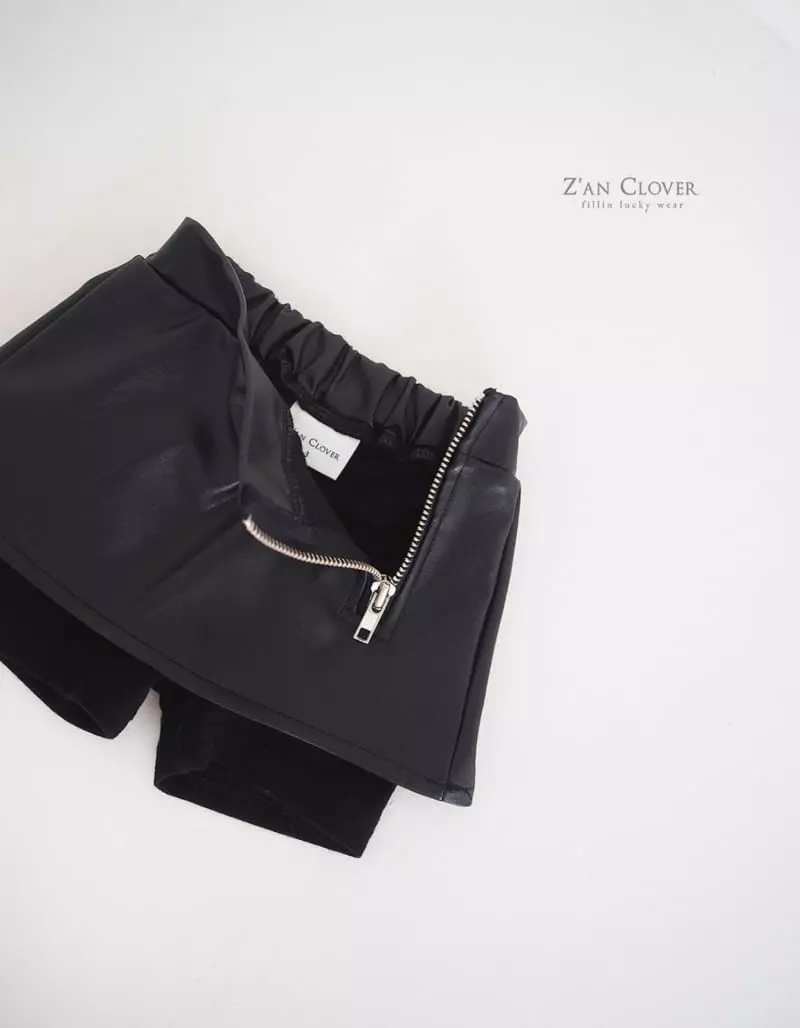 Zan Clover - Korean Children Fashion - #littlefashionista - Leather Zipper Skirt - 5