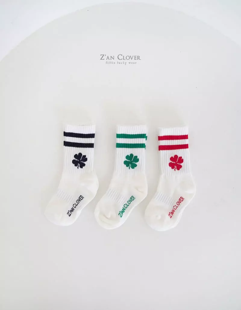 Zan Clover - Korean Children Fashion - #littlefashionista - Color Sport Socks - 2