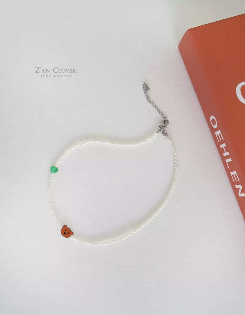 Zan Clover - Korean Children Fashion - #minifashionista - Teddy  Pearl Necklace - 3