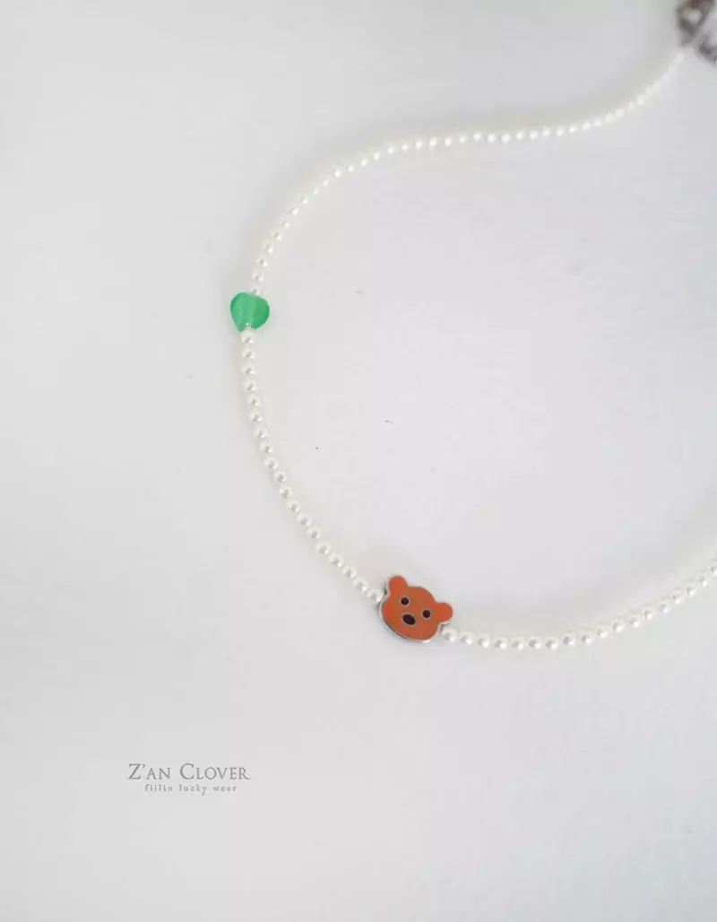 Zan Clover - Korean Children Fashion - #minifashionista - Teddy  Pearl Necklace - 4