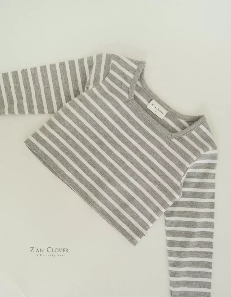 Zan Clover - Korean Children Fashion - #stylishchildhood - Square Stripes Tee - 5