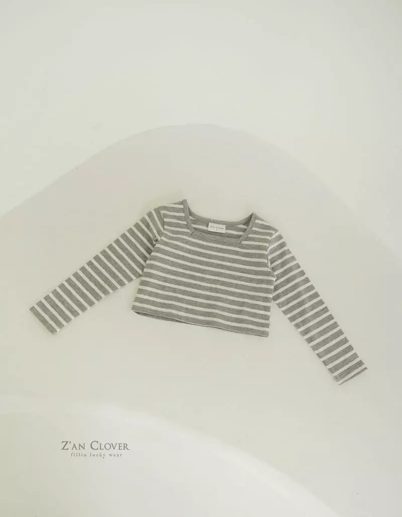 Zan Clover - Korean Children Fashion - #todddlerfashion - Square Stripes Tee - 3