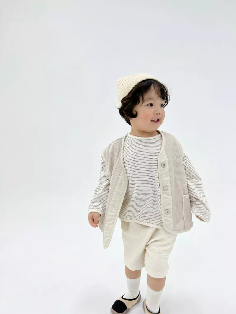 a-Market - Korean Children Fashion - #kidsshorts - Stripes Piping Tee - 9