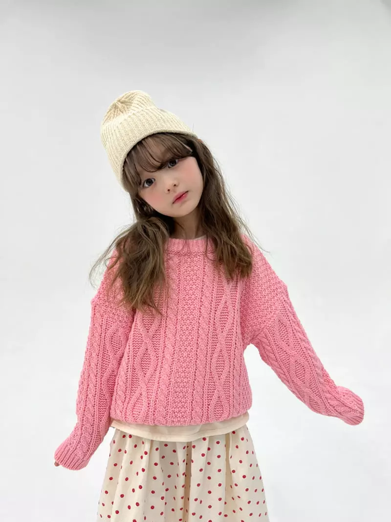 a-Market - Korean Children Fashion - #kidsshorts - Twist Round Knit Tee - 3