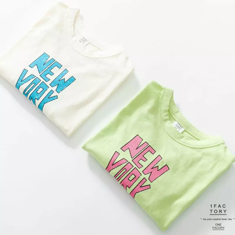 1 Fac - Korean Children Fashion - #kidzfashiontrend - Neon New York City Tee - 12