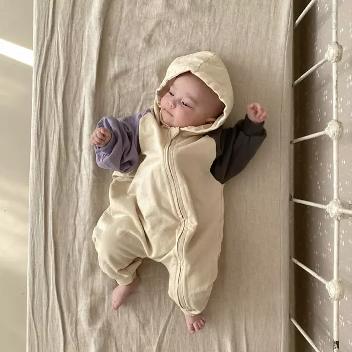 1 Gram - Korean Baby Fashion - #babyfever - Pair Field Hoody All-in-one - 12