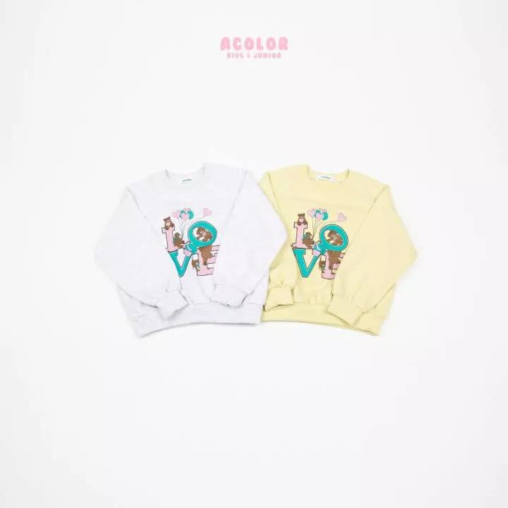 Acolor - Korean Children Fashion - #Kfashion4kids - Love Bear Sweatshirt - 12