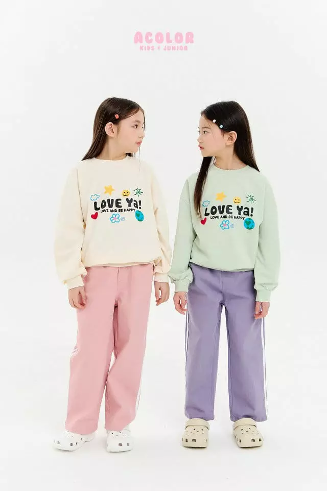 Acolor - Korean Children Fashion - #childofig - Love Ya Sweatshirt - 4