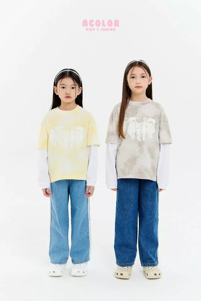 Acolor - Korean Children Fashion - #childrensboutique - Cats Layered Tee