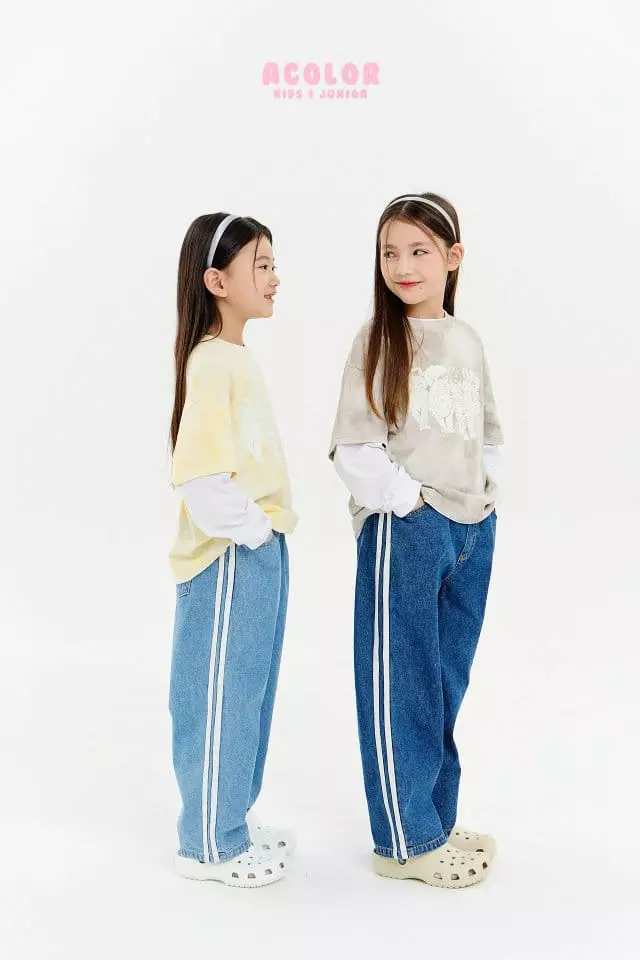 Acolor - Korean Children Fashion - #discoveringself - Cats Layered Tee - 3