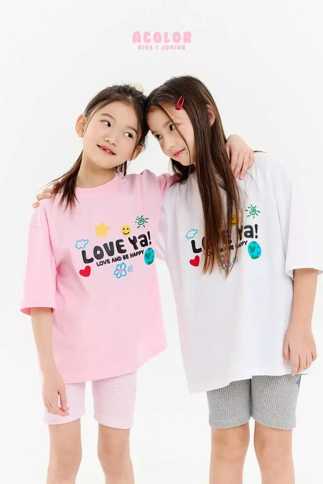 Acolor - Korean Children Fashion - #fashionkids - Love Ya Short Sleeves Tee - 3
